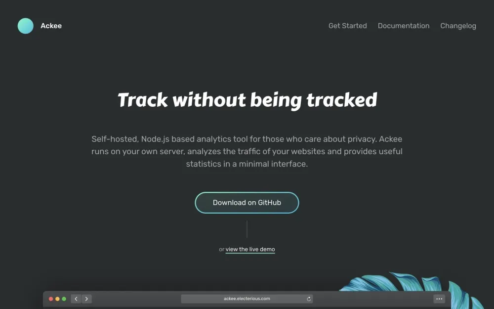 Ackee - A self-hosted analytics tool that prioritizes user privacy