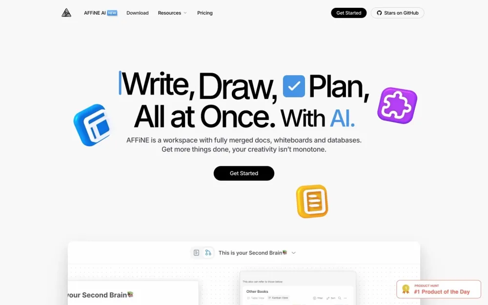 Affine - Flexible workspace unifying notes, whiteboards, and databases for seamless creativity