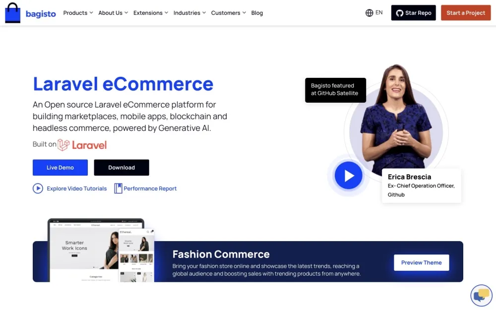 Bagisto - A versatile open-source eCommerce platform built on Laravel