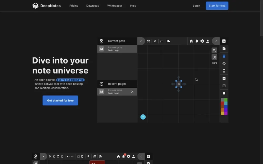 DeepNotes - An open-source collaborative infinite canvas for interconnected knowledge