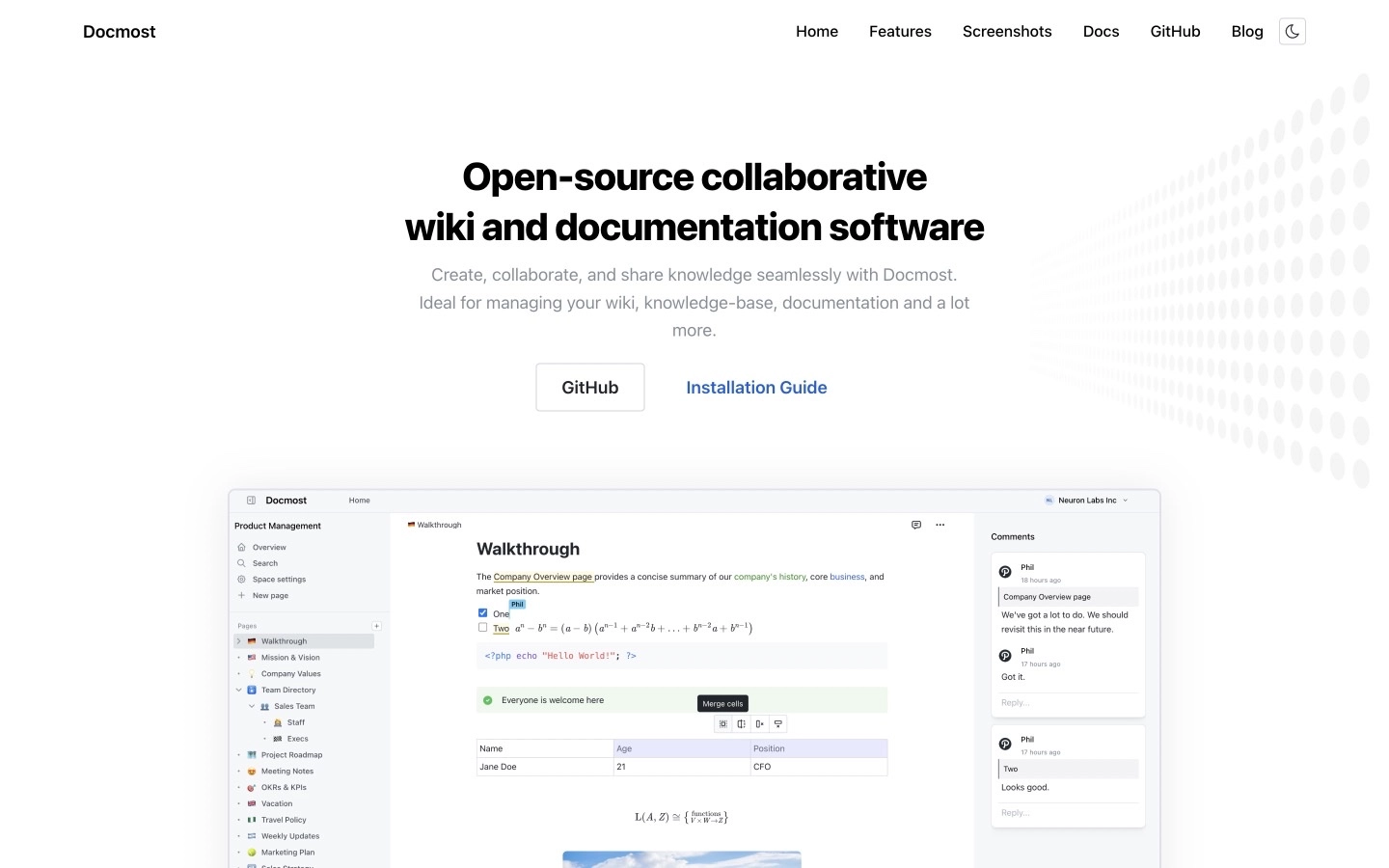 Docmost - A powerful open-source platform for collaborative documentation and knowledge management