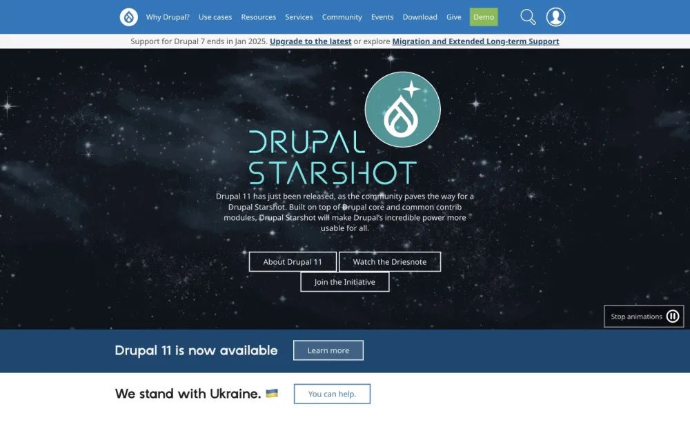 Drupal - A Robust and adaptable open-source CMS for complex web applications.