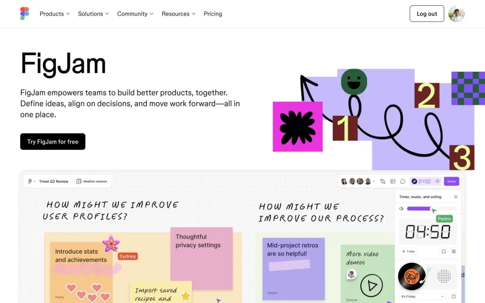 FigJam - Collaborative whiteboard for teams to ideate, plan, and brainstorm together