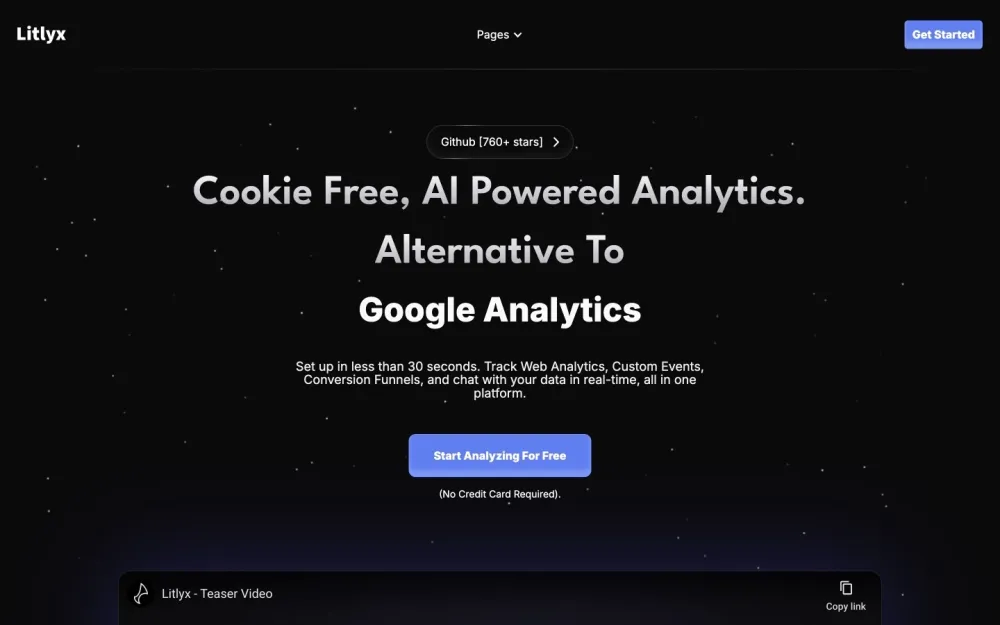 Litlyx - A cookie-less analytics solution designed for modern privacy needs