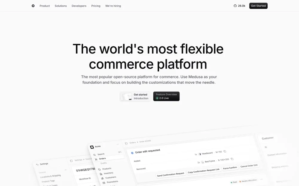 Medusa - A flexible and customizable eCommerce platform designed for scalability and personalization