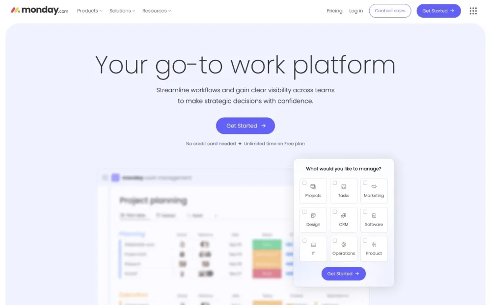 Monday - A versatile work platform designed to streamline team collaboration and project management