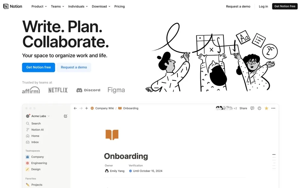 Notion - All-in-one workspace to connect teams, tasks, and knowledge in one place