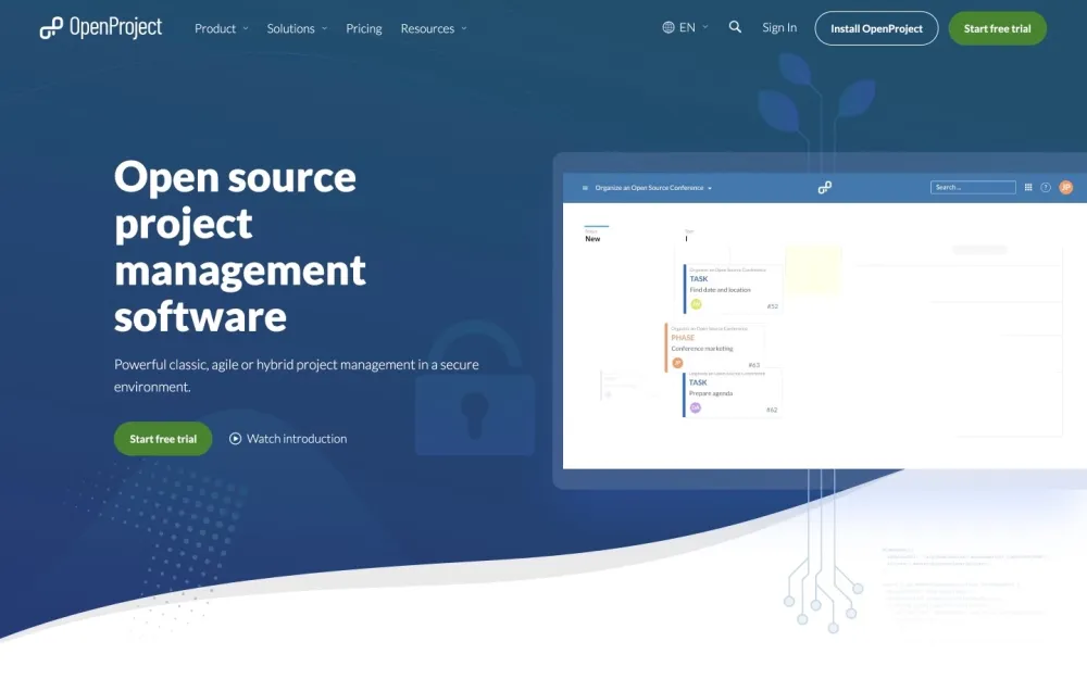 OpenProject - A comprehensive open source project management software for teams