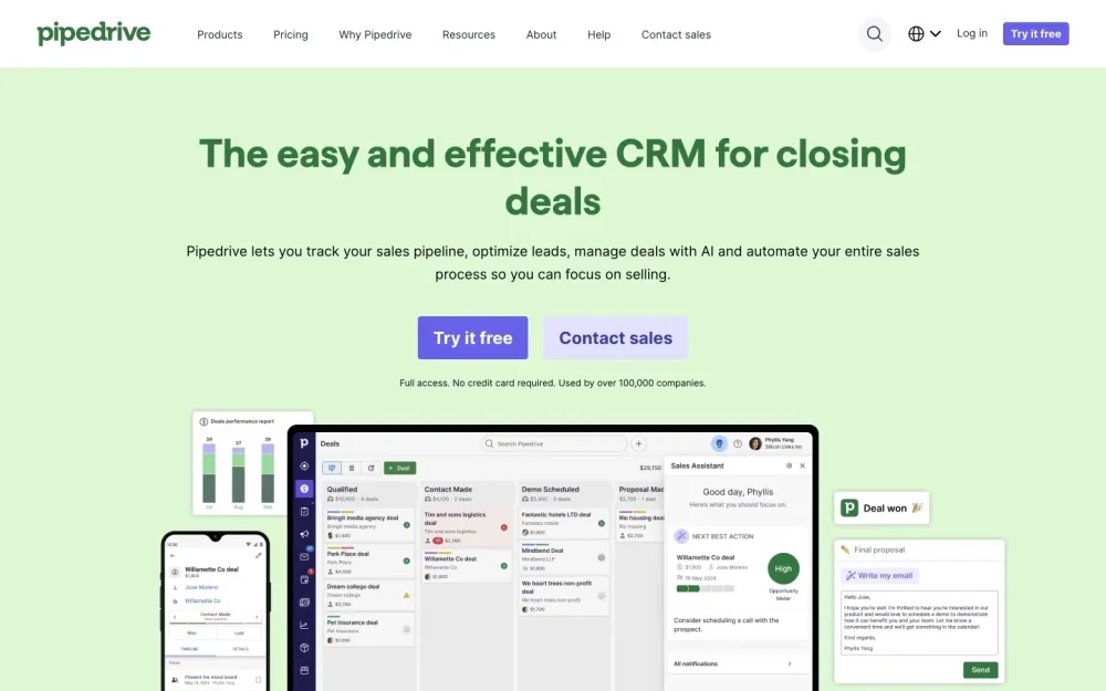 Pipedrive - Streamline your sales process with a powerful CRM designed to boost productivity