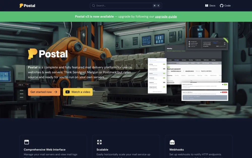 Postal - A robust open-source platform designed for seamless email delivery management