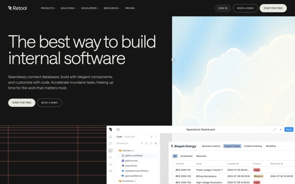 Retool - A powerful no-code platform for building production-ready websites