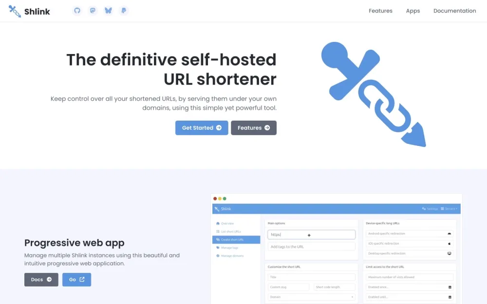 Shlink - A self-hosted link shortener for complete control over your short URLs