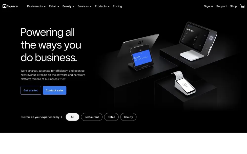 Square - A versatile platform that simplifies payment processing and business management