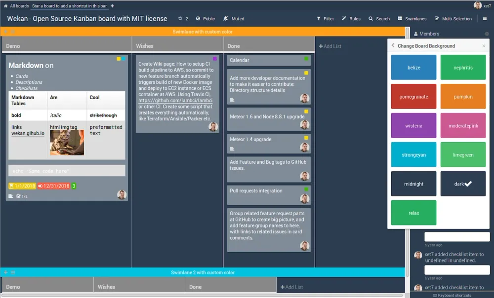 Wekan - A flexible kanban board tool designed for effective task management