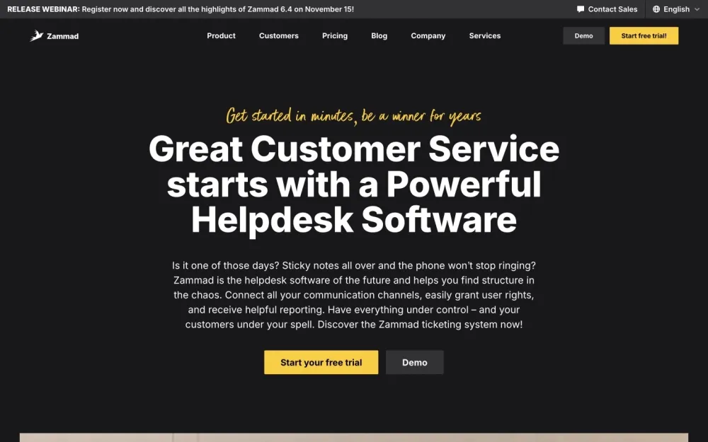 Zammad - Elevate your customer support with a modern helpdesk solution designed for efficiency