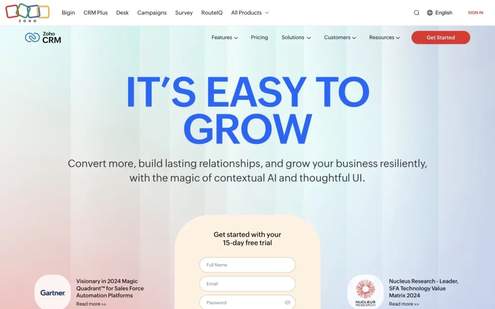 Zoho CRM - Elevate your sales strategy with a powerful CRM designed for growth